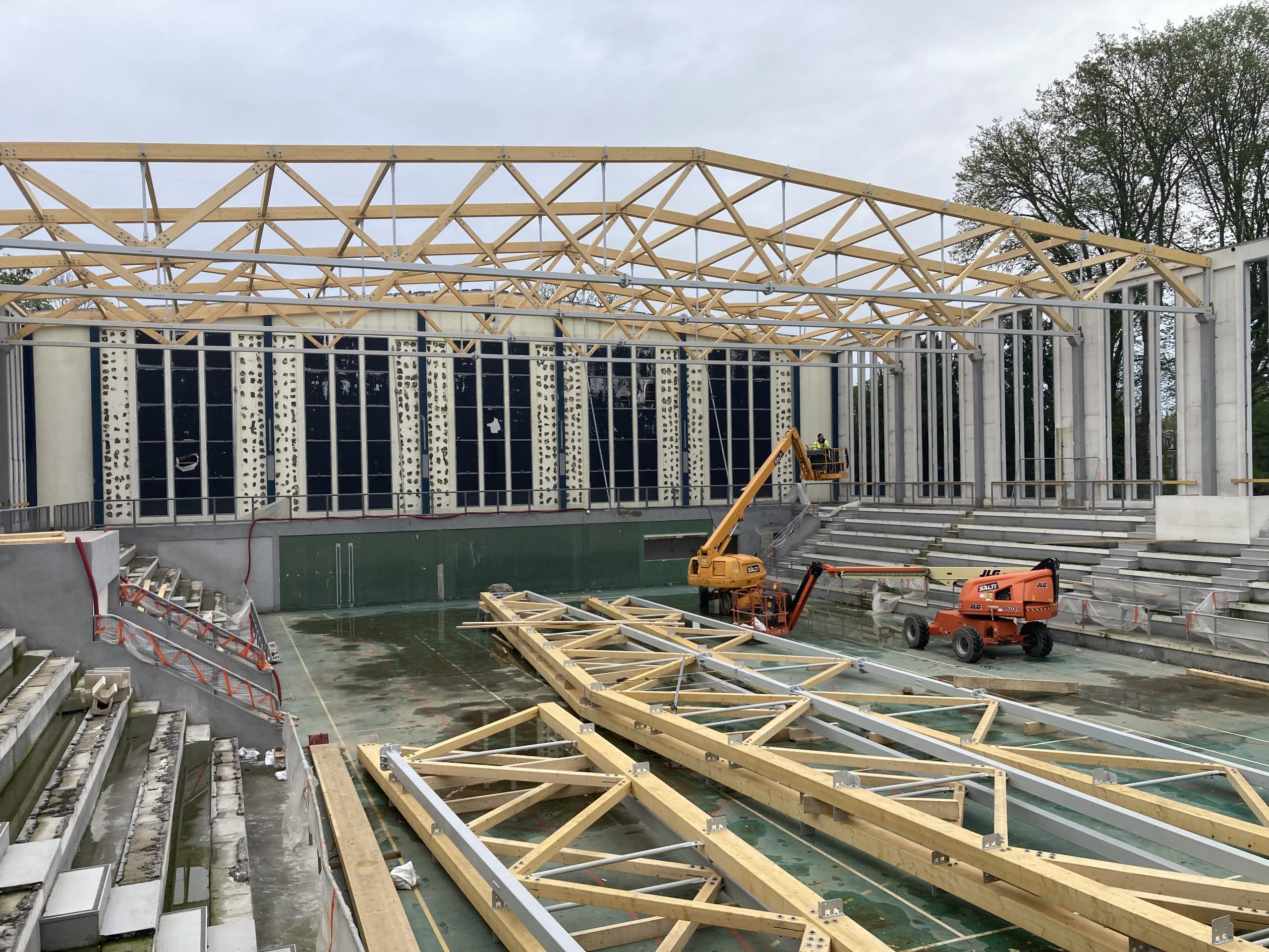 Gymnase du Beauvoir à Oliver, travaux en cours