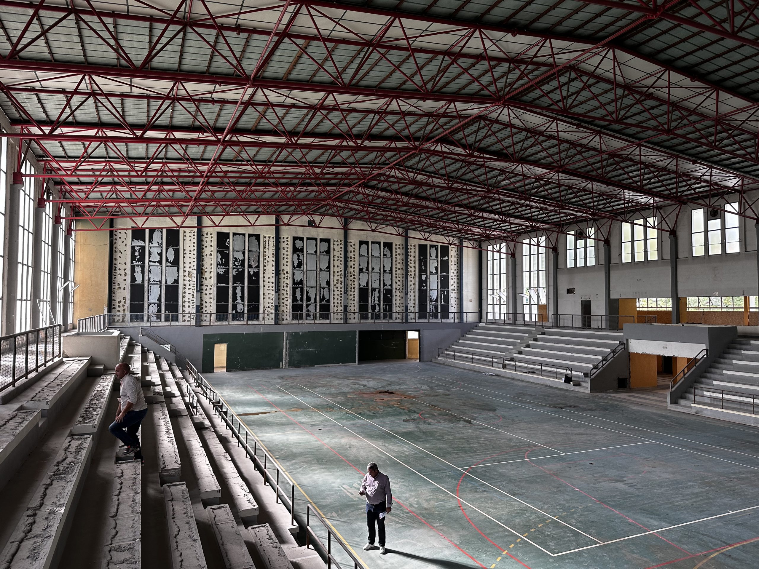 Gymnase du Beauvoir à Oliver, travaux en cours