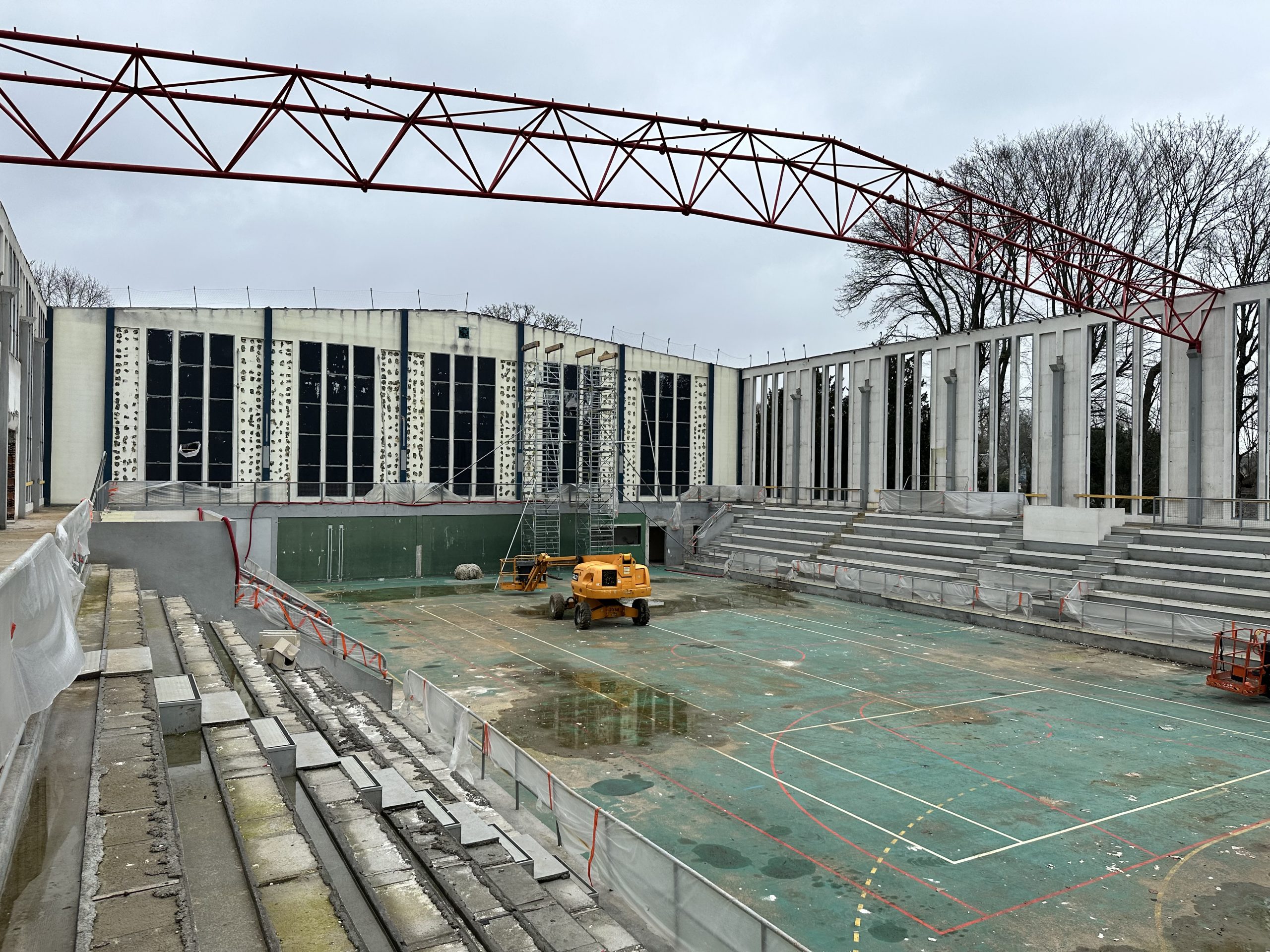 Gymnase du Beauvoir à Oliver, travaux en cours